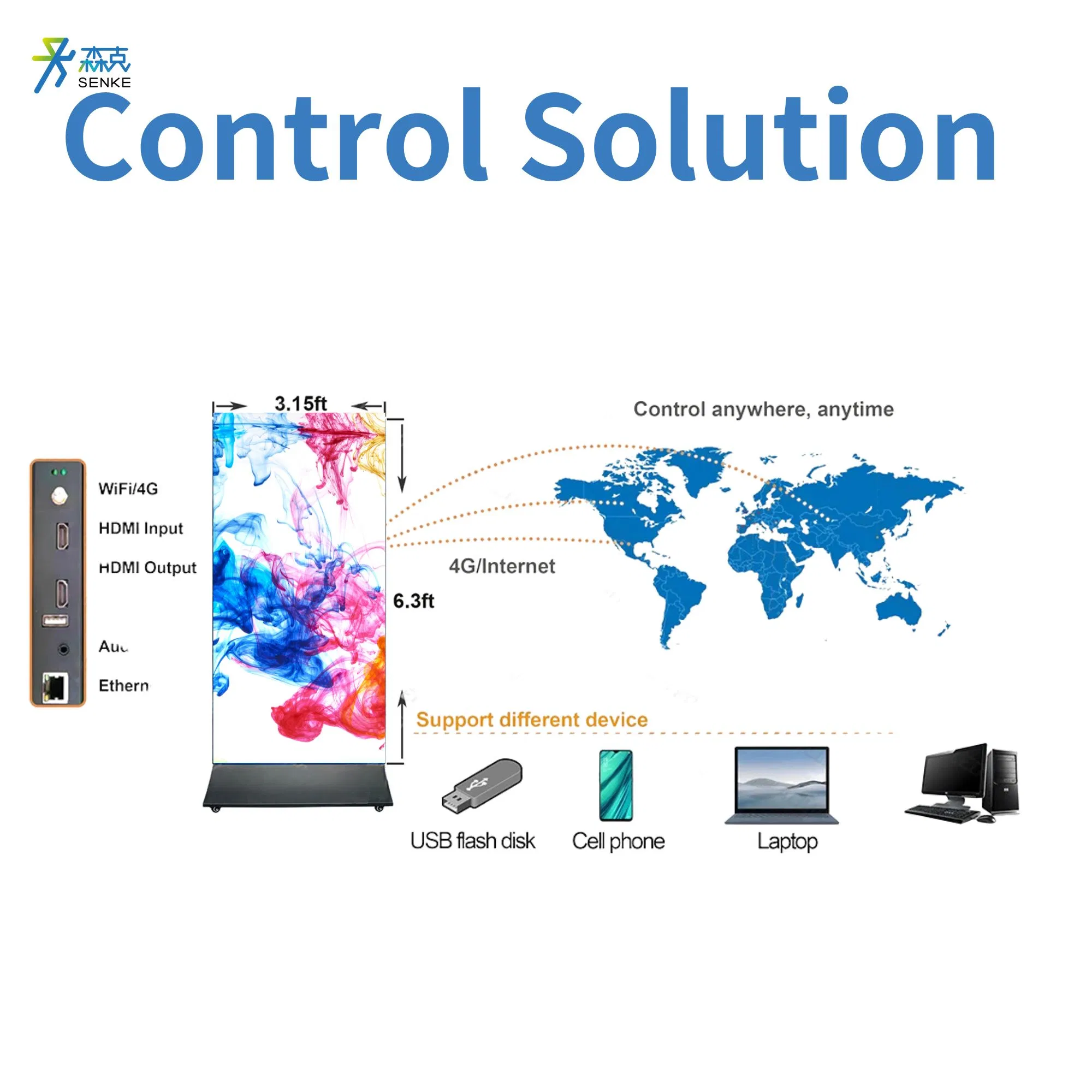 Compact Outdoor Digital Signage Advertising Display Kiosk Panel
