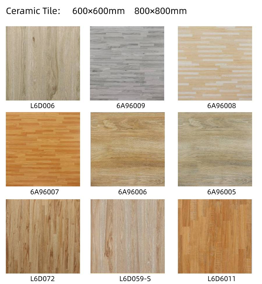 600*600mm Rustic Wood Ceramic Floor Tiles for Commercial