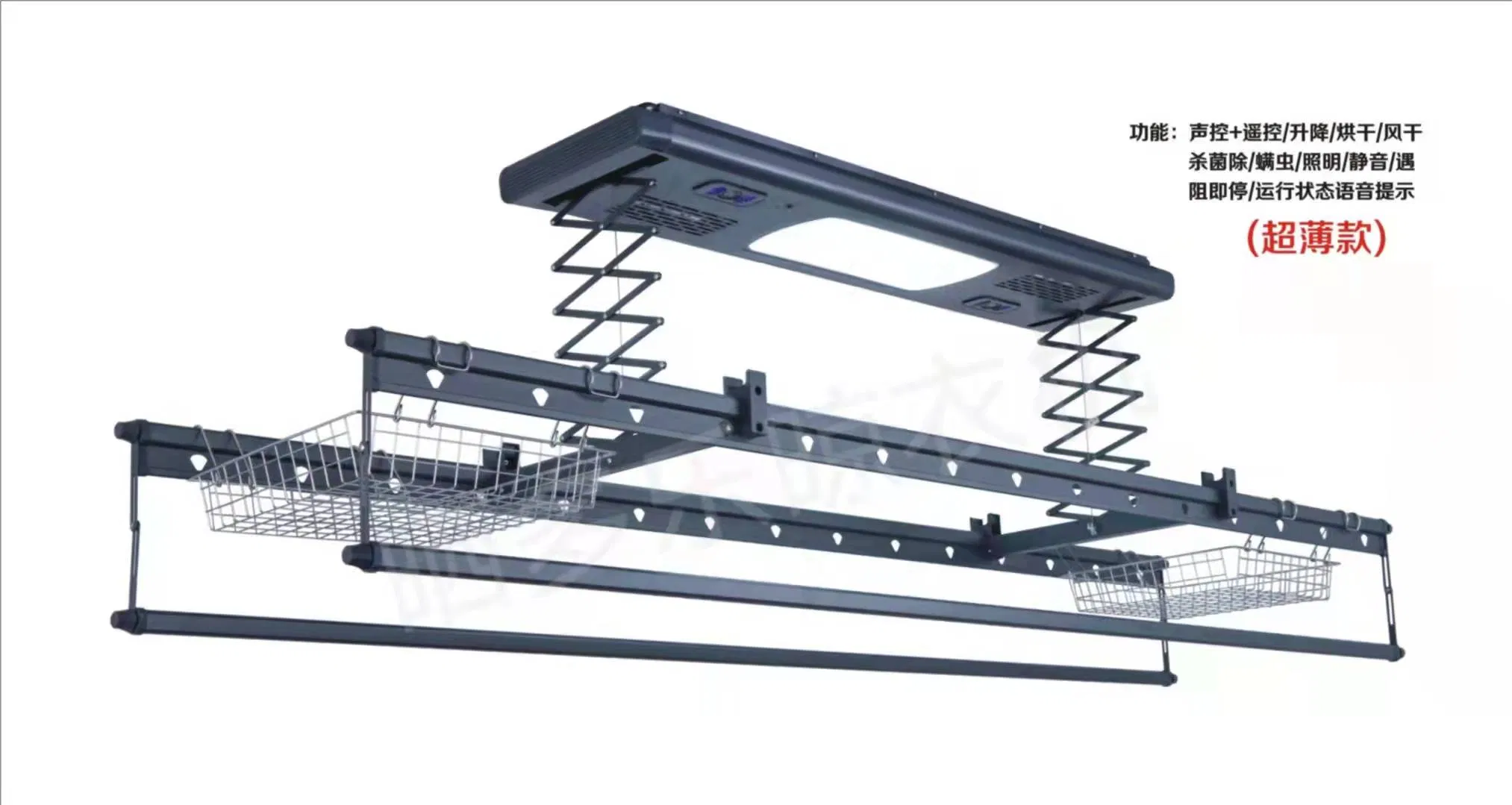 Retractable Clothesline System with Ceiling Mount for Laundry Drying