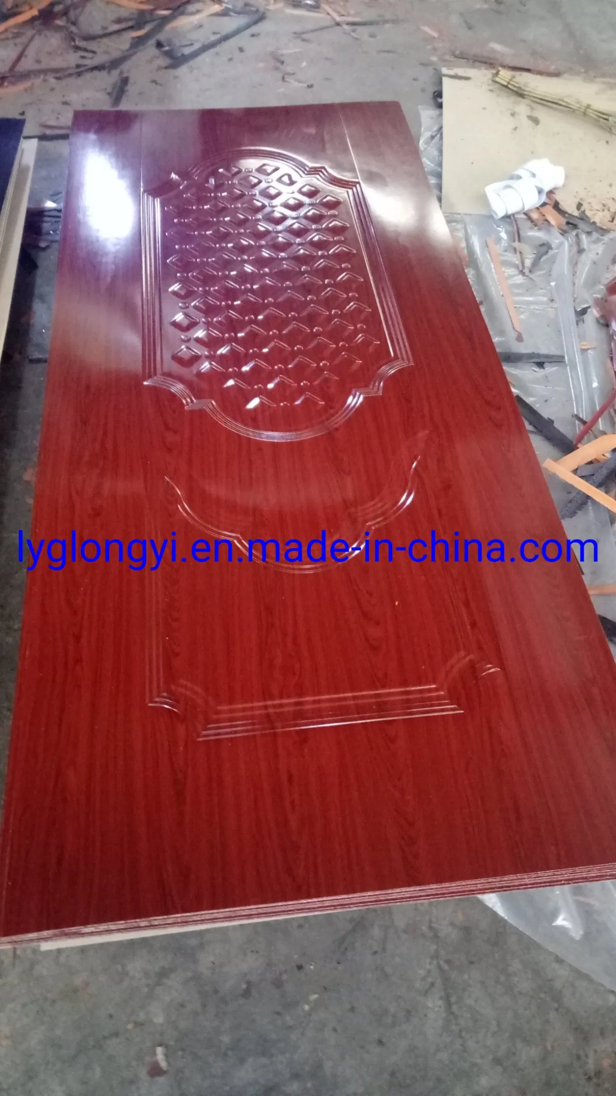 Black Walnut Melamine Face Moulded Door Skin 3.5X960X2150mm Wooden Door Panel