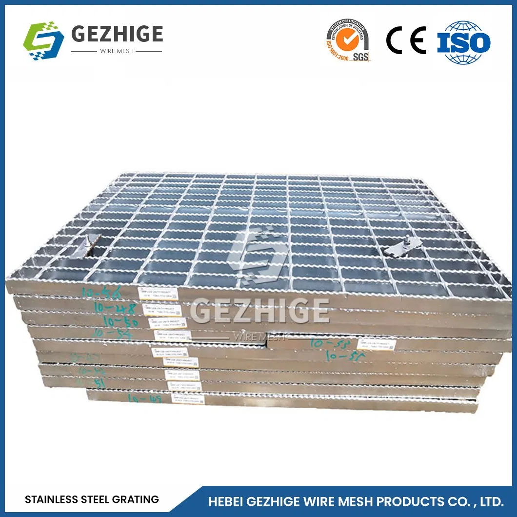 Gezhige Light Weight Stainless Steel Drain Grate Manufacturing Custom Stainless Steel Domed Grating China 75X6 75X10mm Bearing Bar Stainless Steel Bar Grating