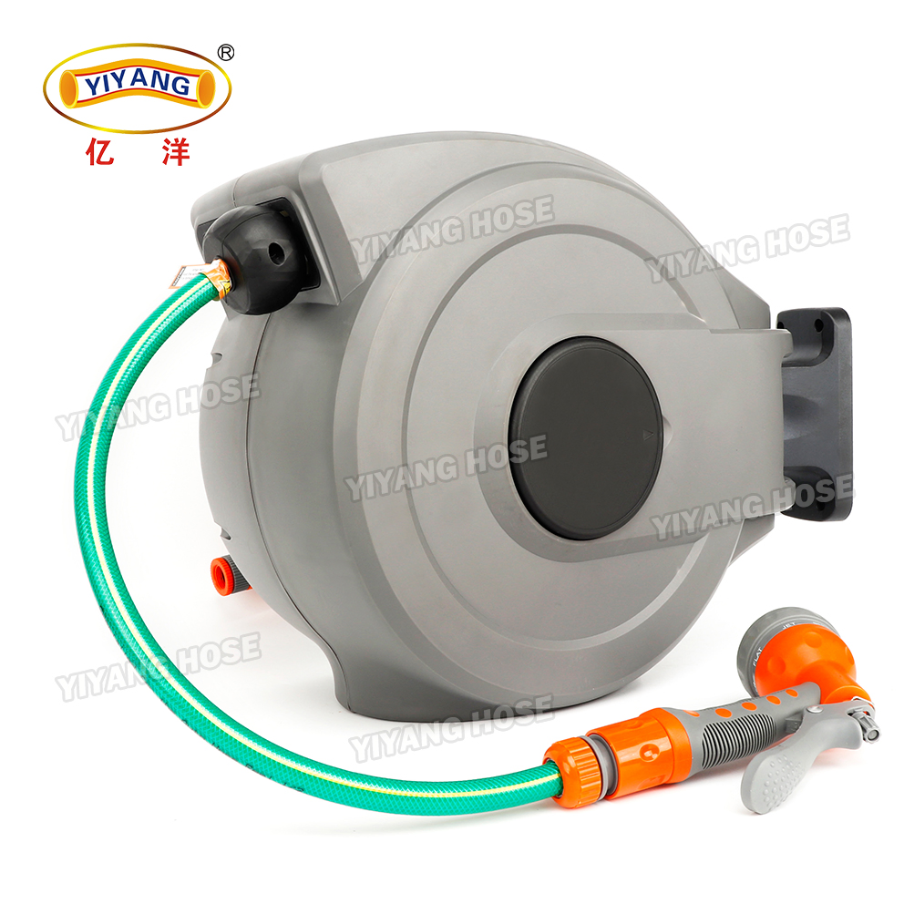 Efficient Retractable Auto Garden Hose Reel for 1/2 10m and 15m