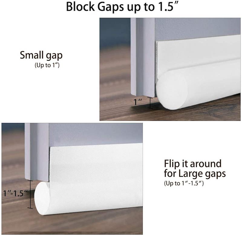 PU Leather Foldable Flexible Guard Sealer Stopper Weatherstrip Wind Dust Door Bottom