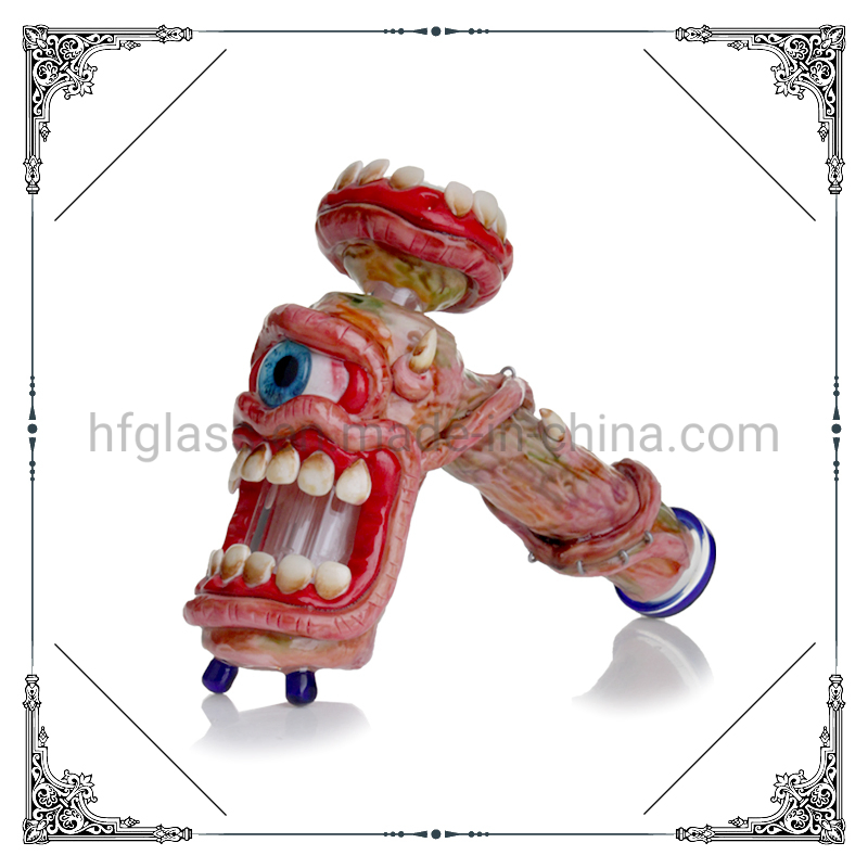 Phoenix 3D Hand Painting Monster Hammer and Bowl Smoking Glass Water Pipe 6 Arms Perc