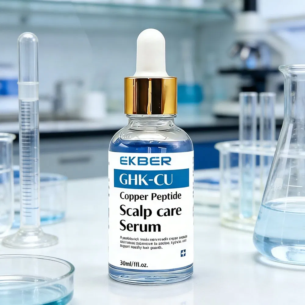 Natural Organic Vegan Hair Growth Serum Treatment Scalp Revive Anti Loss Blue Copper Peptide Scalp Care Serum