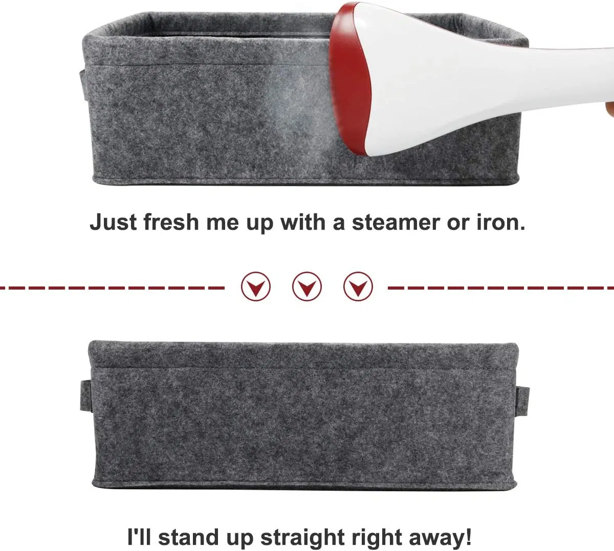 Structured Felt Storage Bins with Strong Sides for Clothes Toys and Books