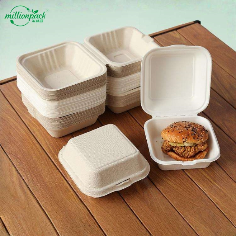 Cost-Effective Compostable Square Container for Daily Use in Cafes