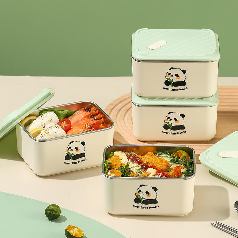 304 Stainless Steel Portable Lunch Box with Microwave Heating Feature
