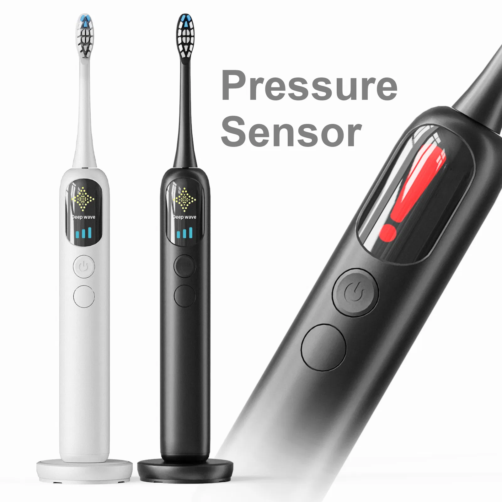 Ultrasonic Pressure Sensor with LCD Screen Electronic Toothbrush Sonic Electric Toothbrush