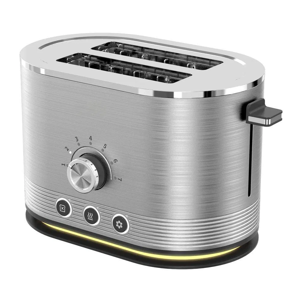 Stainless Steel 2 Slice Toaster with Adjustable Browning Control