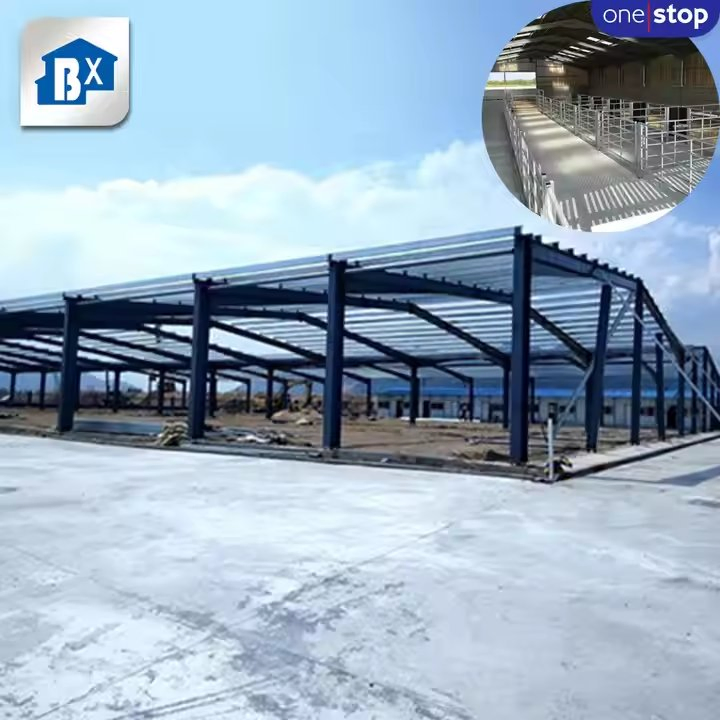 Latest Design Dairy Farm Shed, Cow Shed Farm Building Cattle Design, Prefabricated Steel Structure