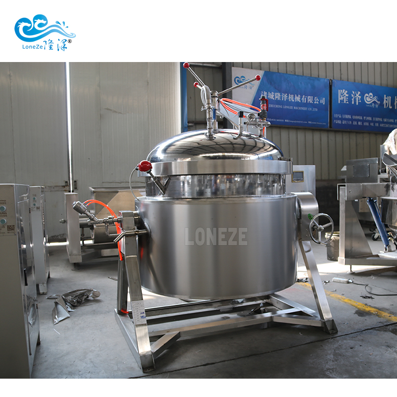 Big Stainless Steel Industrial Commercial Electric Steam Gas Jacket Bean Meat Cooking Kettle Pot Pressure Machine Automatic Kitchen Equipment Cooker