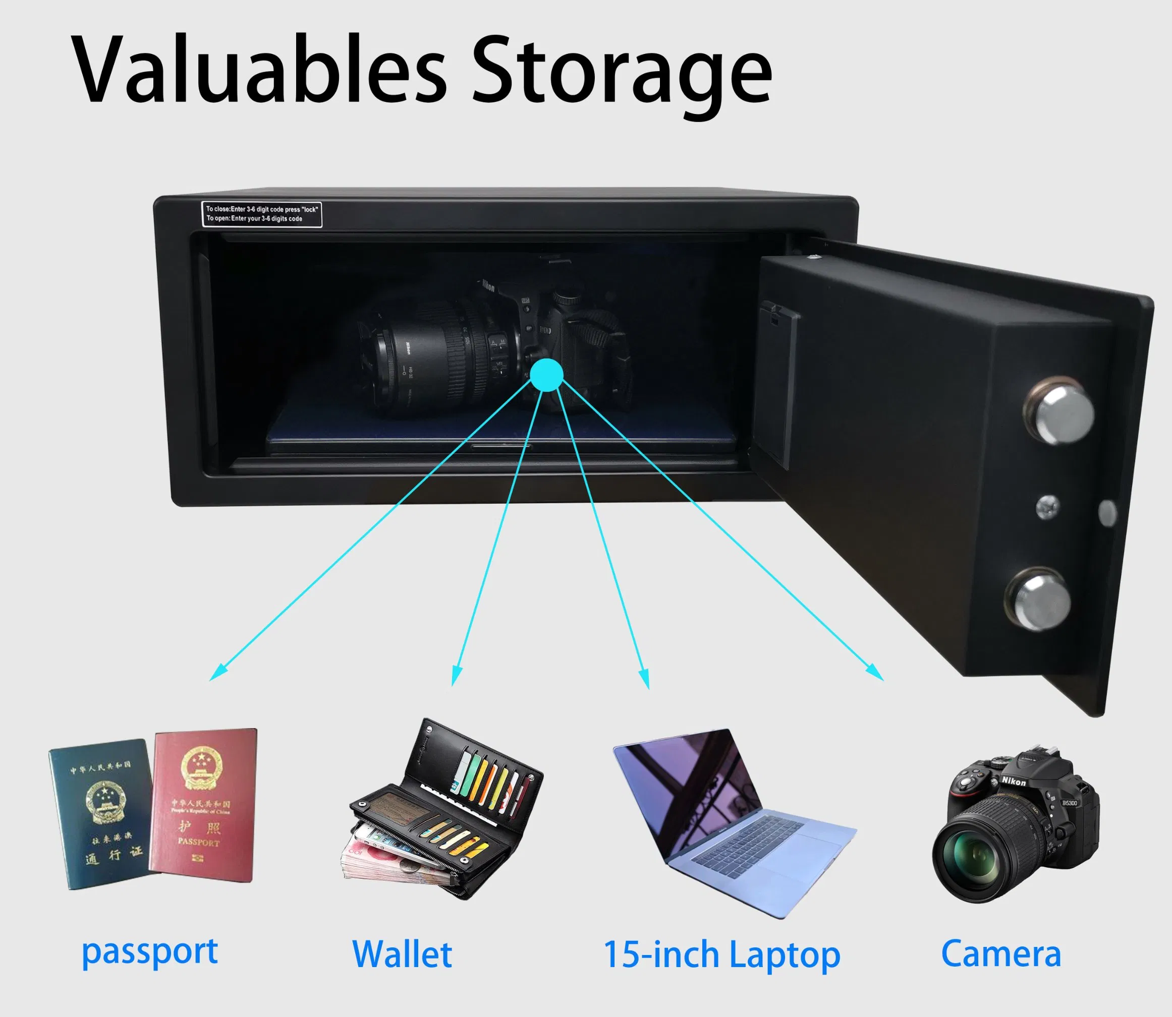 Ttlock APP Smart Safe Box Fingerprint for Money Cash Safe Box