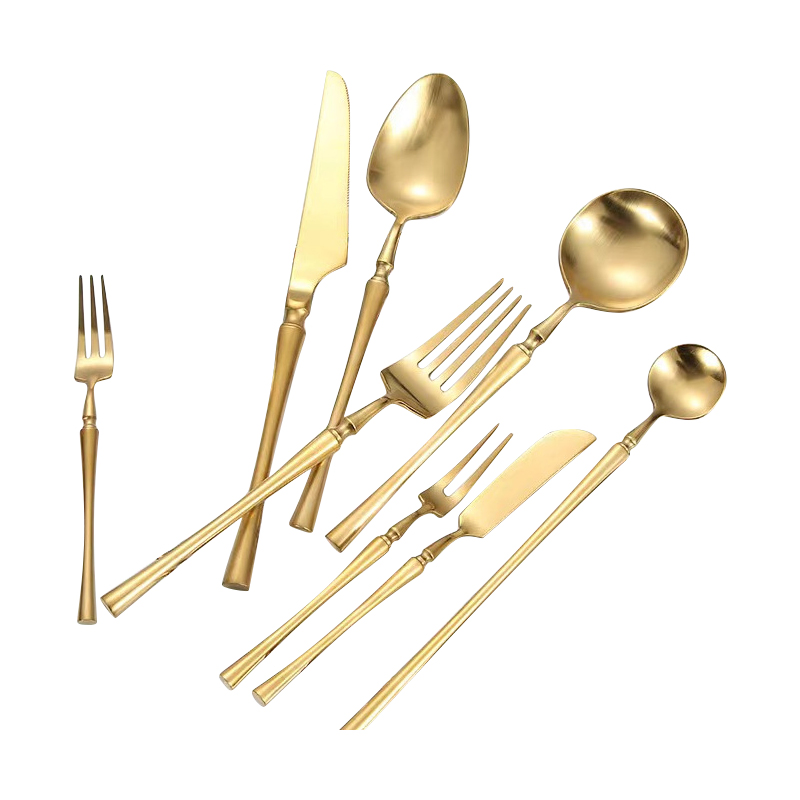 Factory Sales Stainless Steel Spoon and Fork Gold Flatware Set Restaurant Tableware