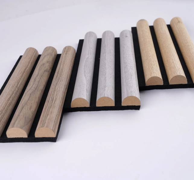 Eco Friendly Light Natural Acoustic Slat MDF PVC WPC Board Wooden Veneer 3D Wood Decorative Acoustic Wall Panel for Interior Ceiling Building Material