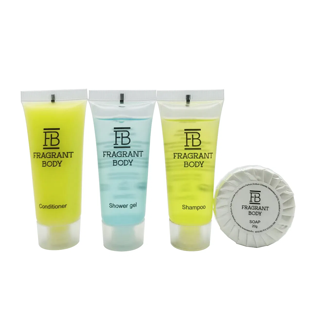Eco-Friendly Hotel Amenities Travel Toiletry Set Plastic Shampoo Shower Gel Kit