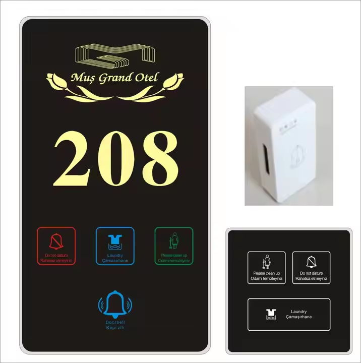Hotel Electronic Door Plate Touch Doorbell Switch Customized LED Door Room Number Doorplate