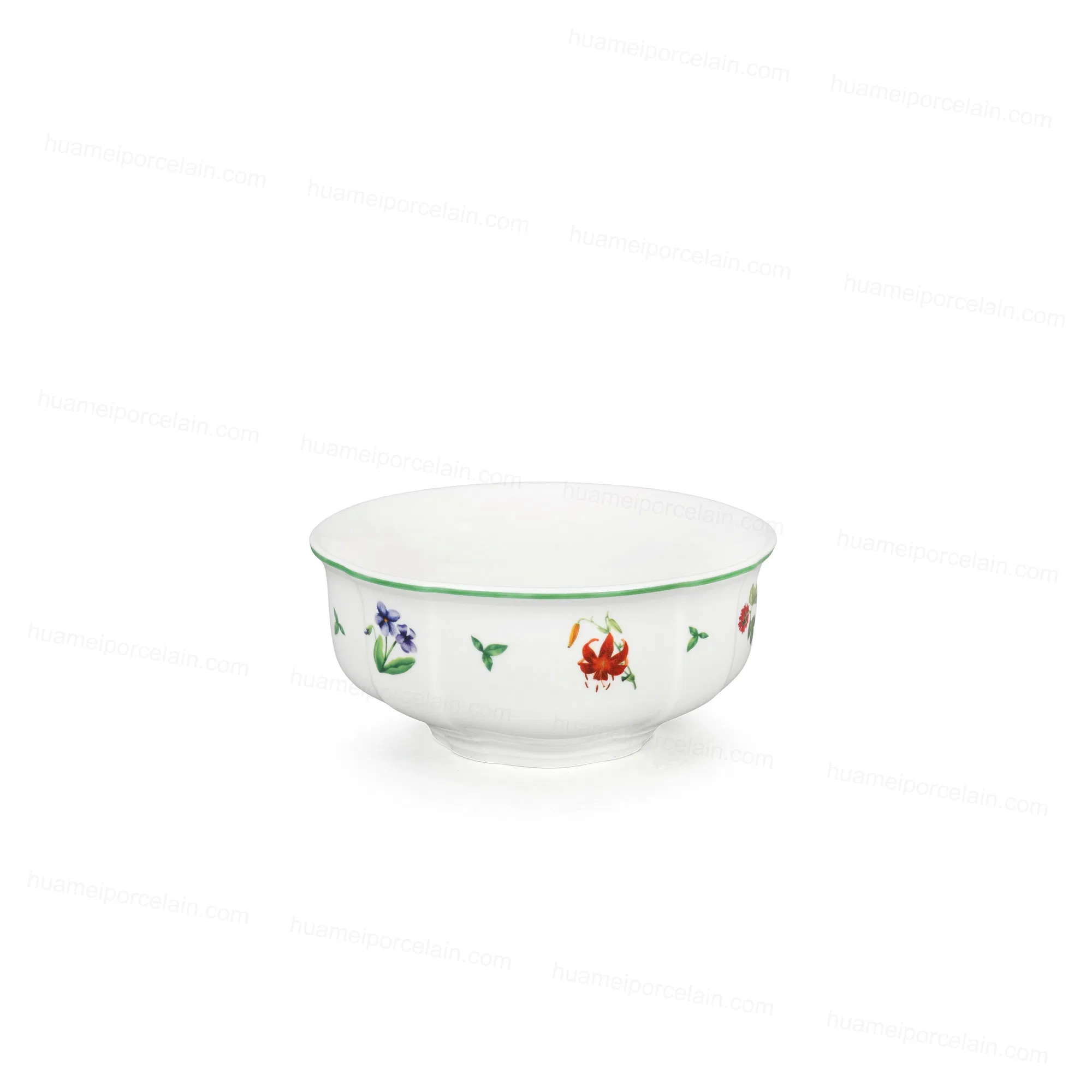 Elegant Floral Ceramic Salad Bowl for Chic Dining Experiences