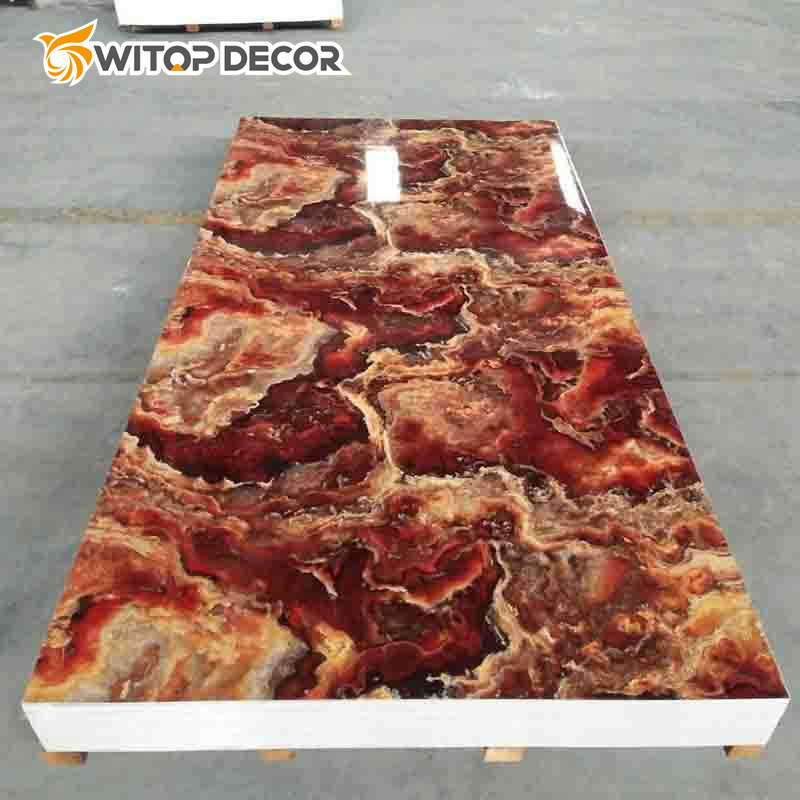 1.22m*2.44m High Gloss PVC Marble Sheet UV Board