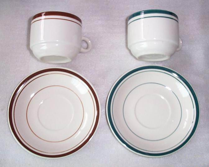 Керамические чашки с блюдцами, 12 шт, 220 мл