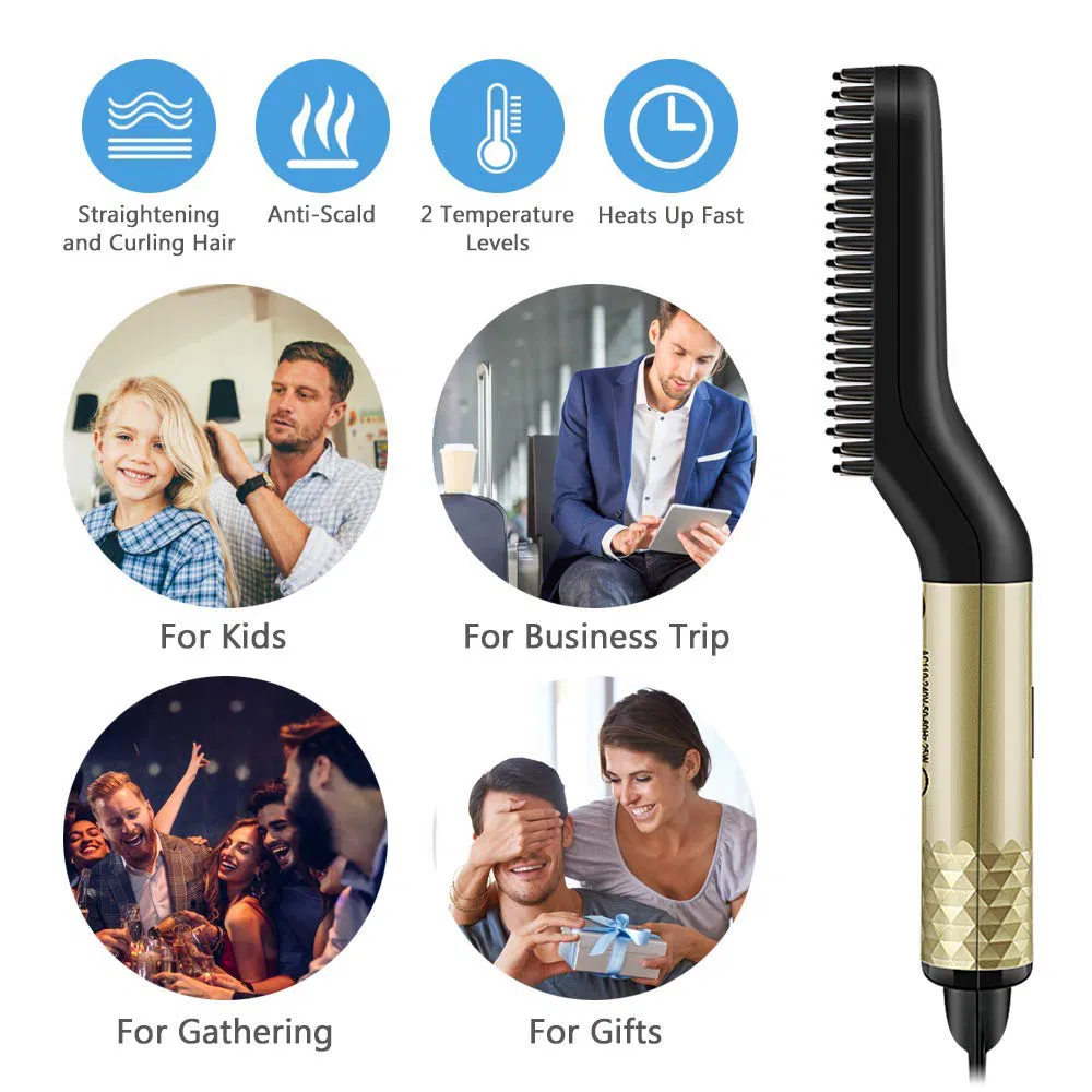 Heated Hair Straightener Beard Straightening Comb
