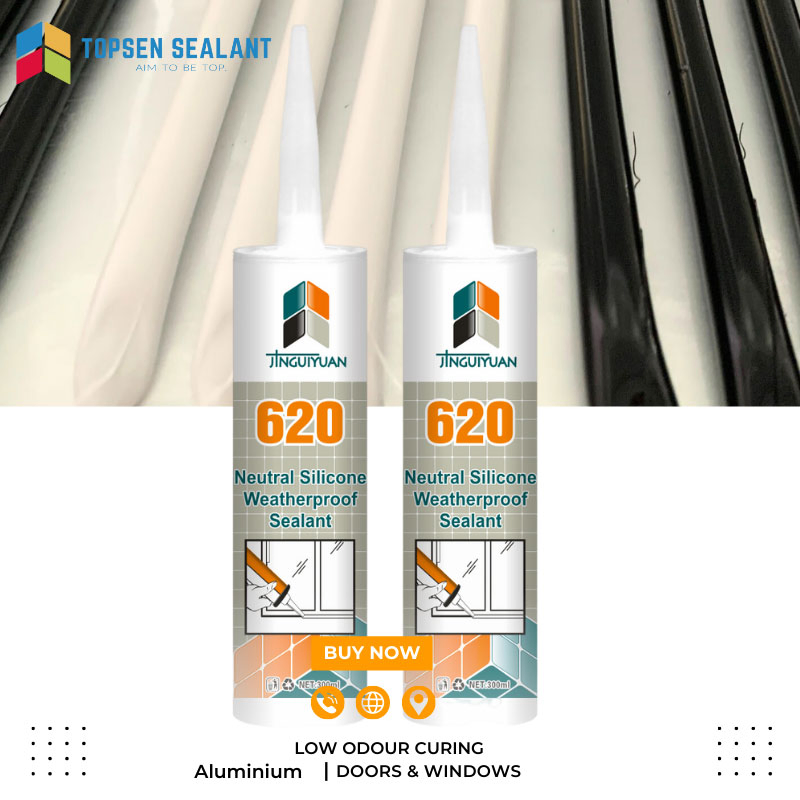Topsen Advanced White Black Window & Door Silicone Sealant Caulk