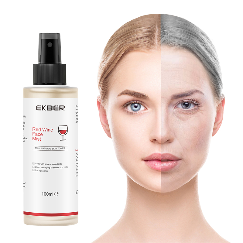 Private Label Natural Red Wine Face Toner Spray Anti-Wrinkle Anti Aging
