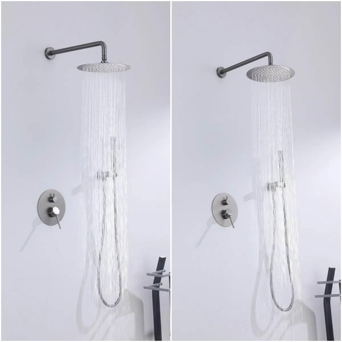 Душевая система с дождевой лейкой, хром