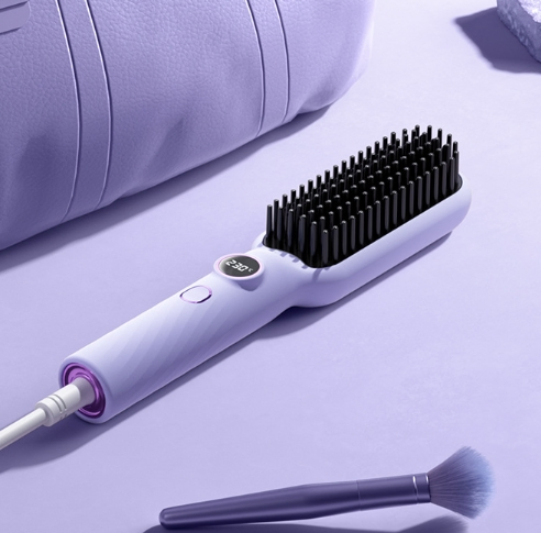 Wholesale New Ionic Hair Straightening Comb, Portable 2-in-1 Straightening & Curling Iron