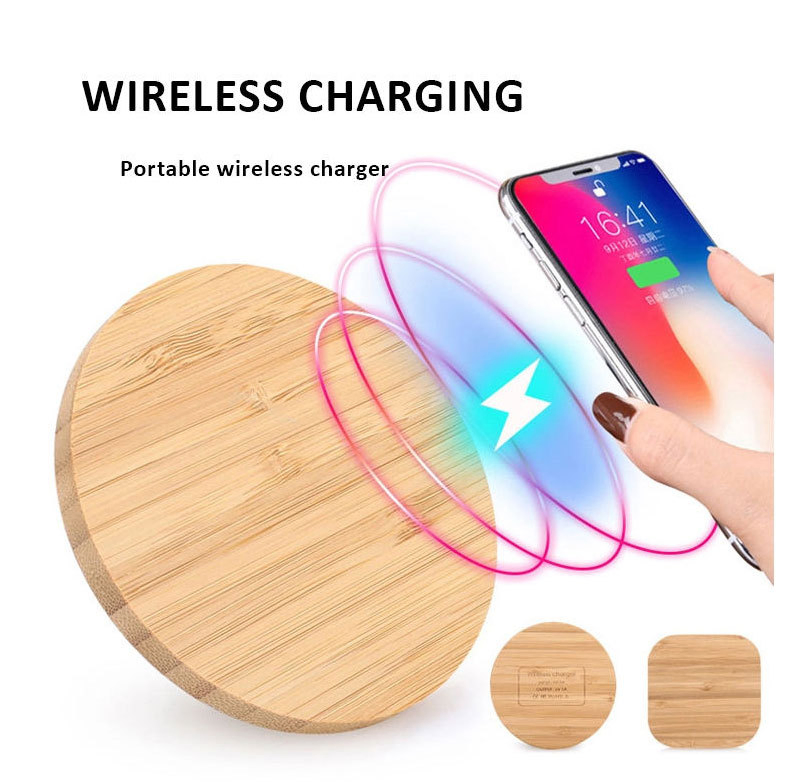 Wooden Bamboo Material Shell Eco Friendly Wireless Phone Charger 15W