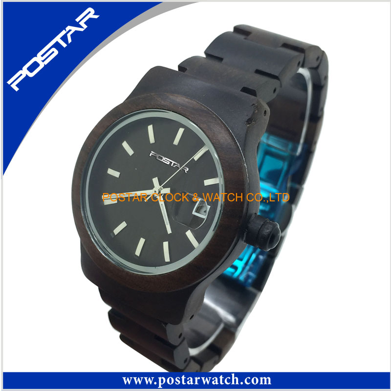 Waterproof Wood Watch Quartz Watch Stainless Steel Back Branded Watch