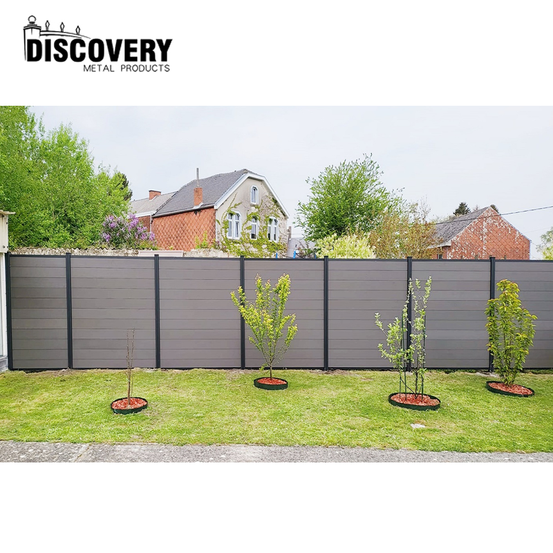 Custom Outdoor Design DIY Installation Co-Extrusion Wood Plastic Composite Aluminum Garden Panels Wall Privacy Fence 180X180 for House