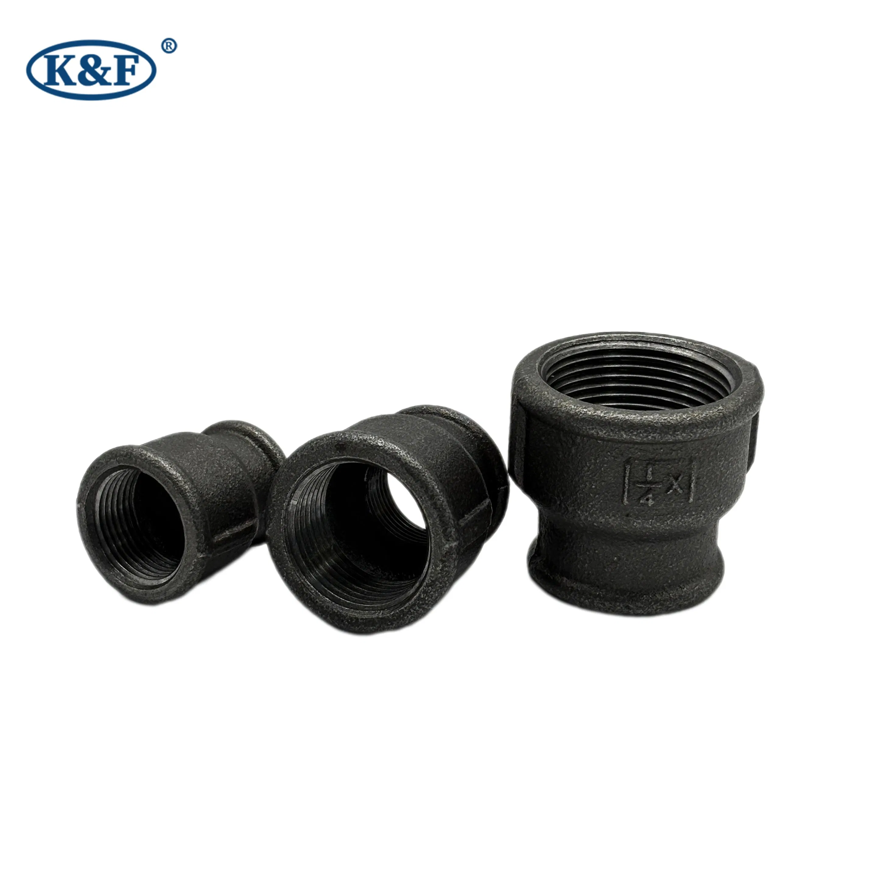 Kanaifu Black Round Edge Malleable Iron Pipe Fitting Socket with FM UL for Water/Gas/Oil
