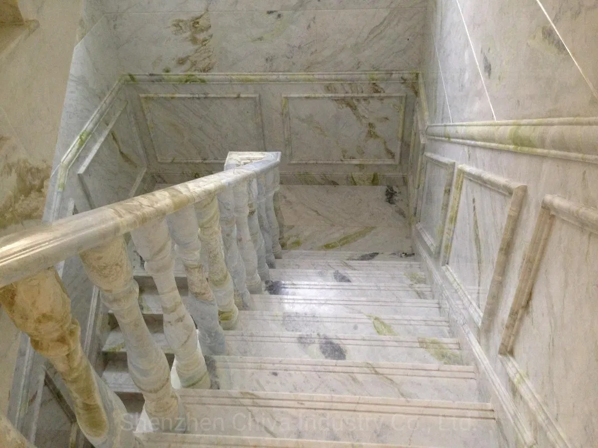 Blue Marble Onyx Staircase Solid Stone Translucent Internal Stair/Tiles Steps/and/Risers