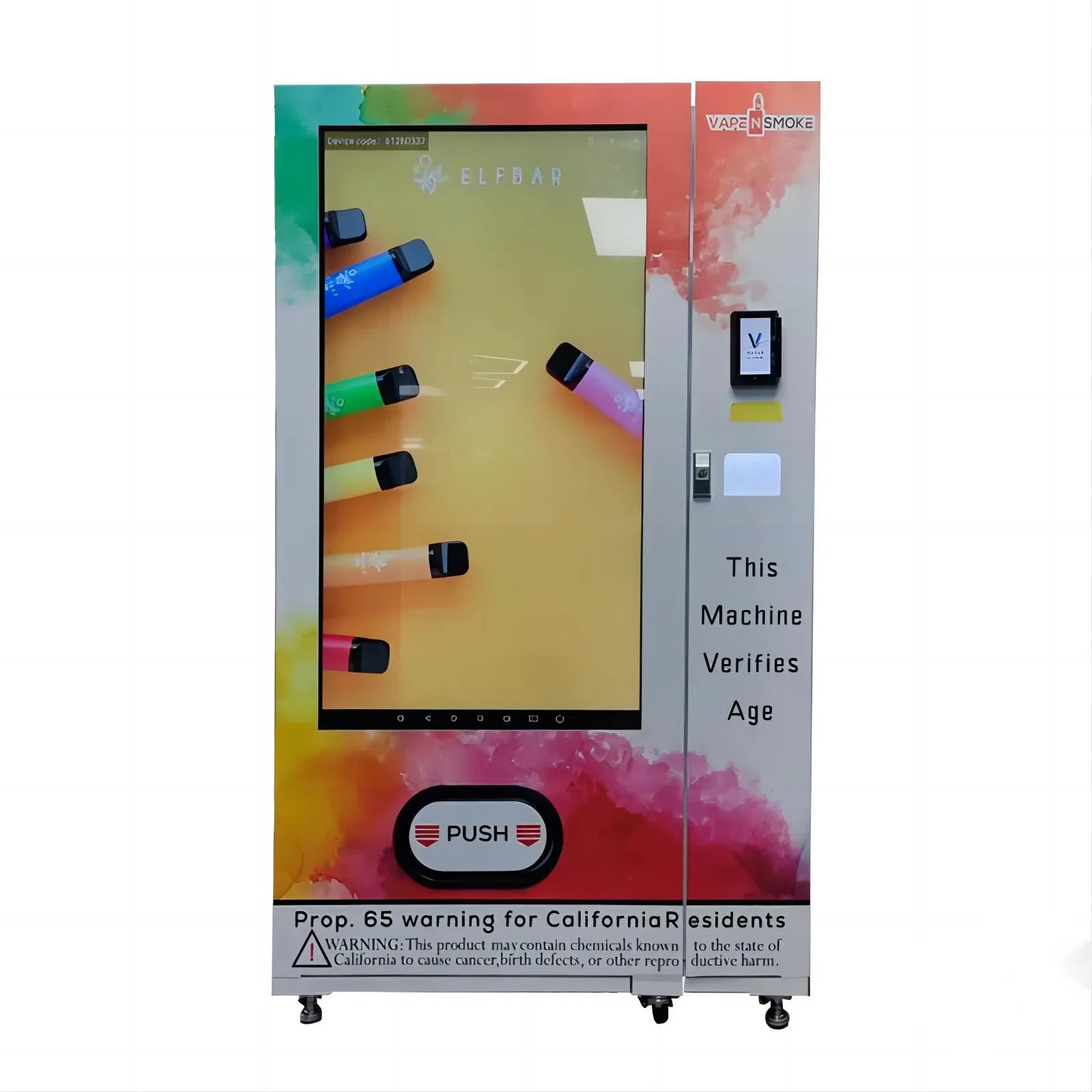 Weimi 55-Inch Full Touchscreen Nicotine Vending Machine with ID Scanner Card Reader E-Cig Vape Vending Machine