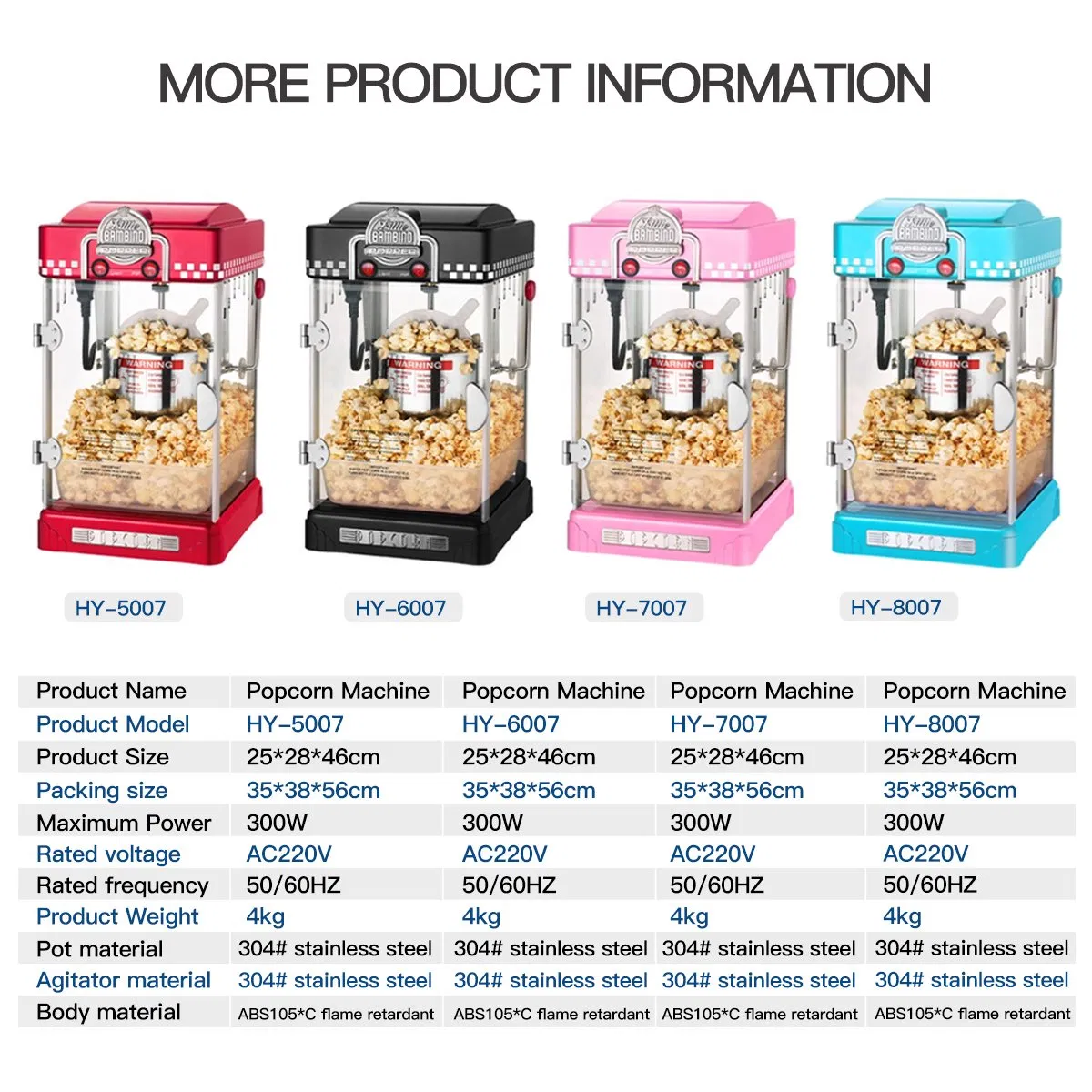 New Commercial Semi-Automatic Popcorn Machine