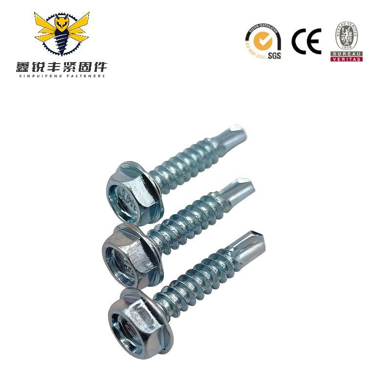Tianjin China Wholesale Zinc Painted DIN M3 M4 M6 Hex Head Self Drilling Roof Screws with Washers Metal Roof Screws