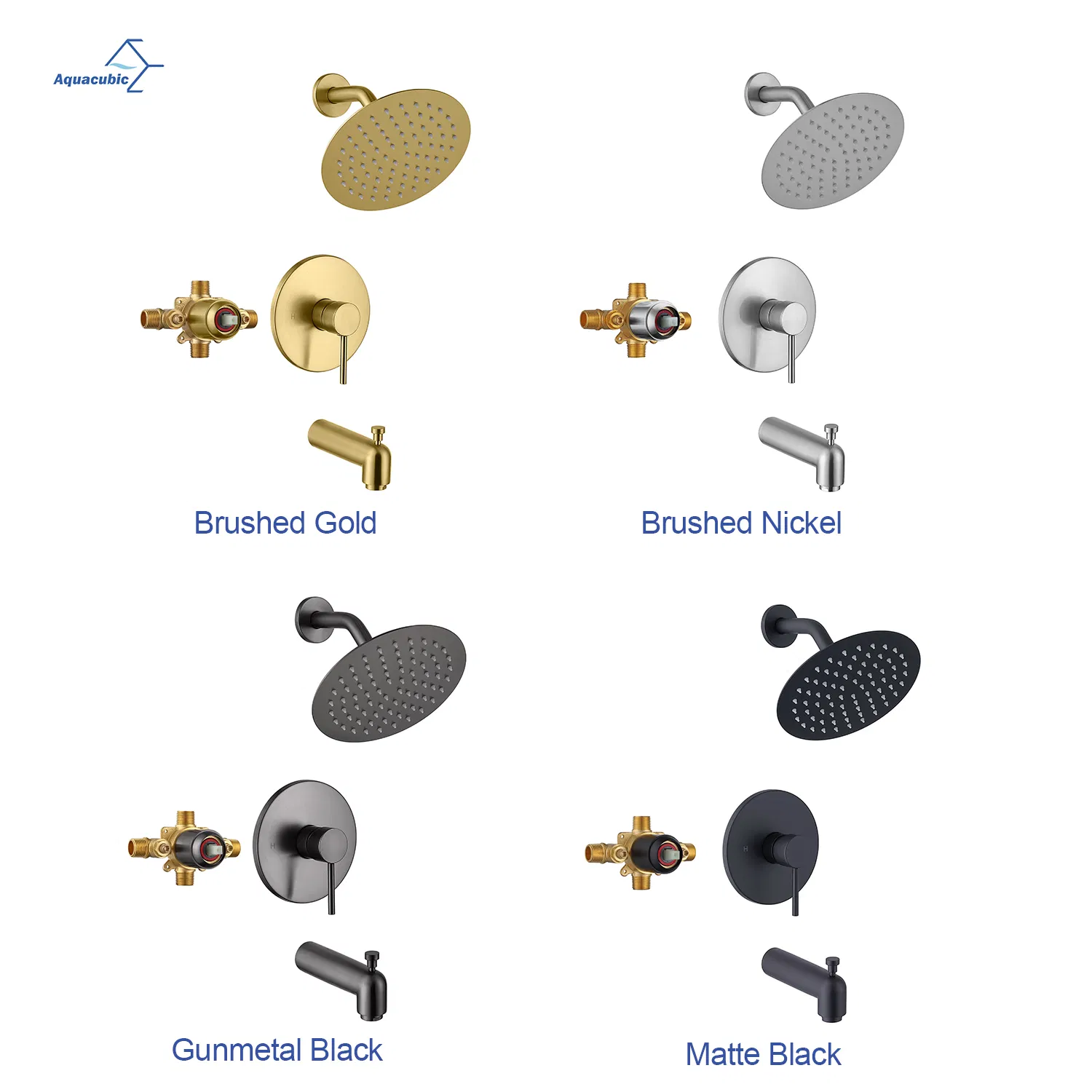 Single Handle 304 Stainless Steel Pressure Balance System Bathroom Shower Faucet with Solid Brass Rough-in Valve