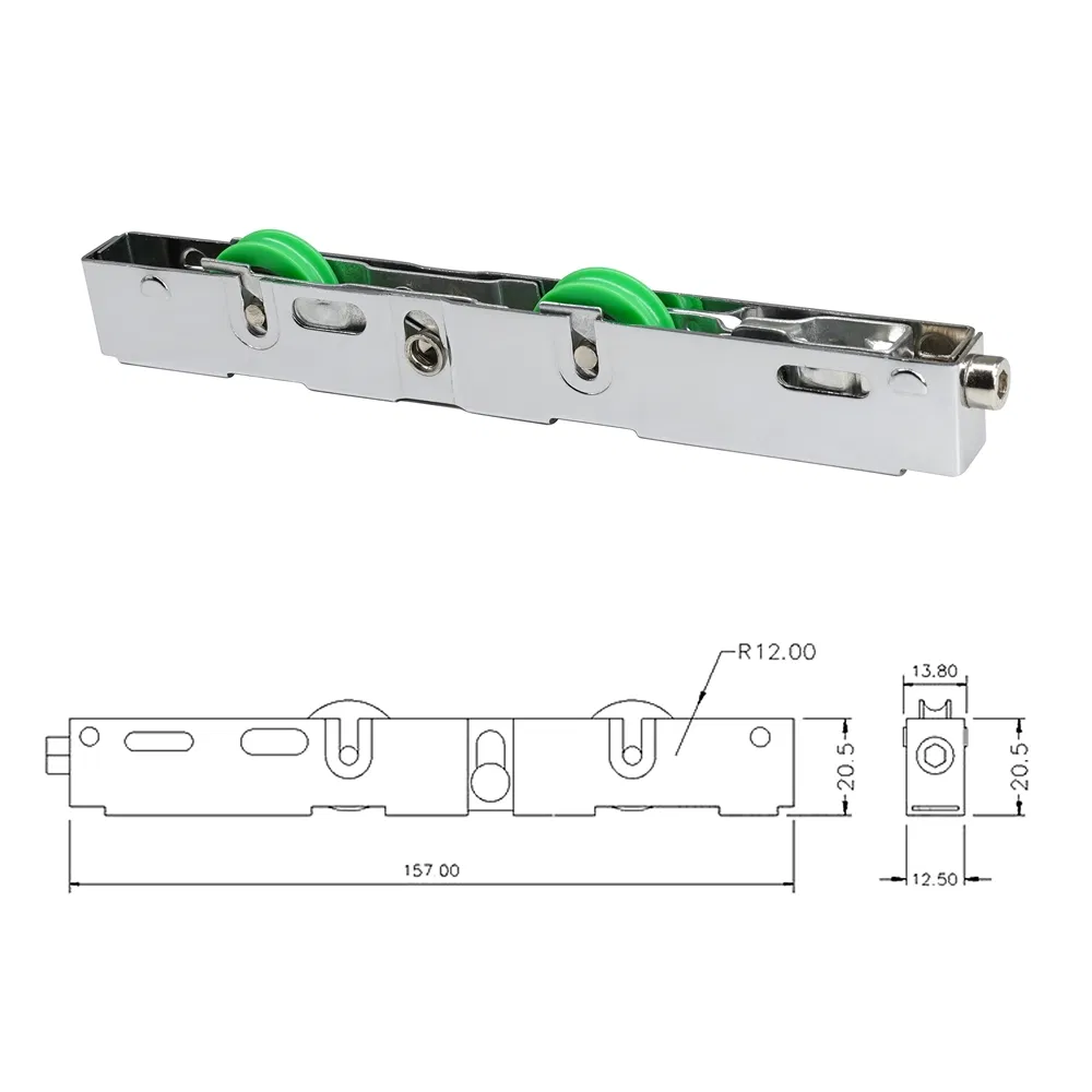 Heavy Duty Double Wheels Green Sliding Door Roller Pulley Wheel