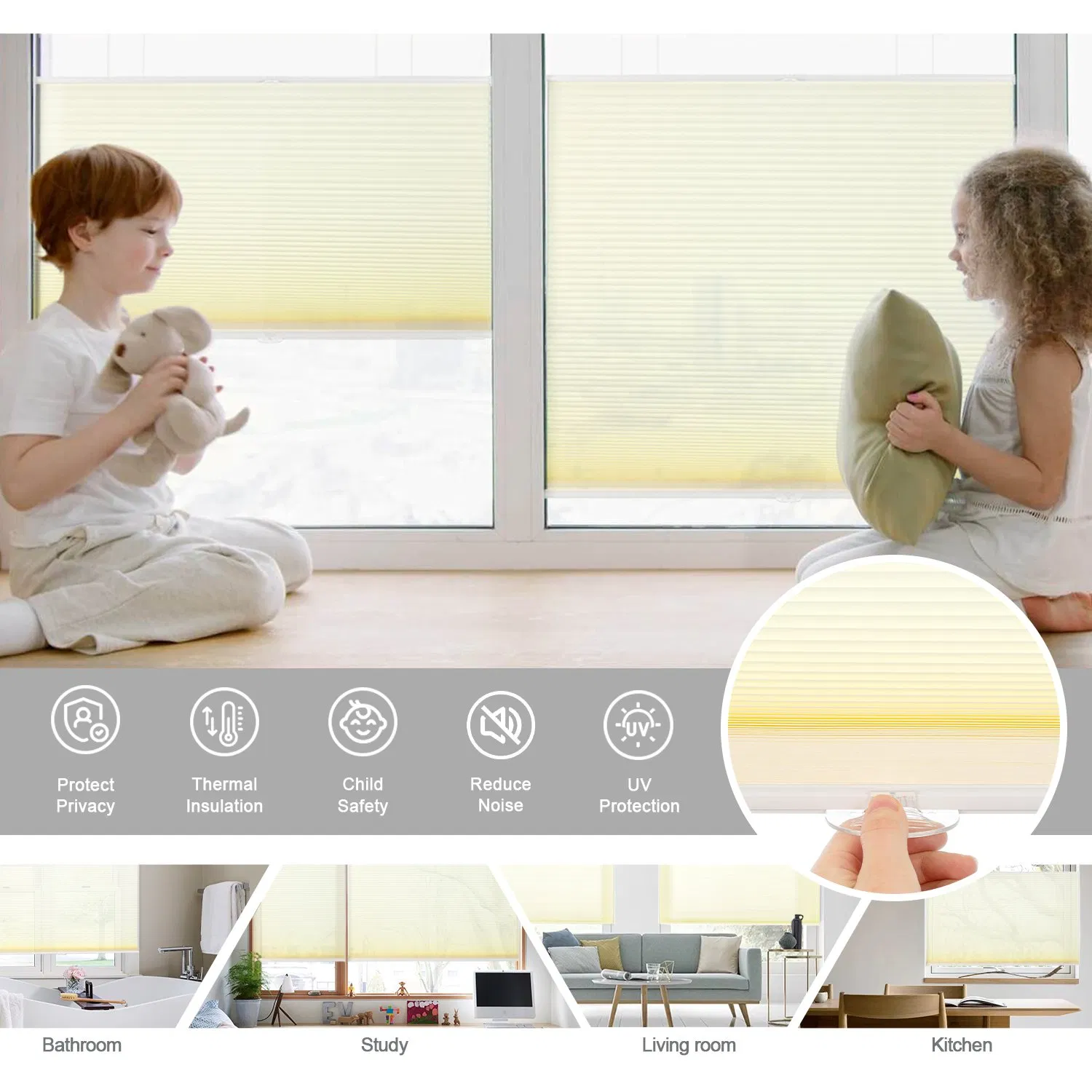 Wholesale Top Down Bottom up Honeycomb Shades Cellular Blinds for Windows Cordless Custom