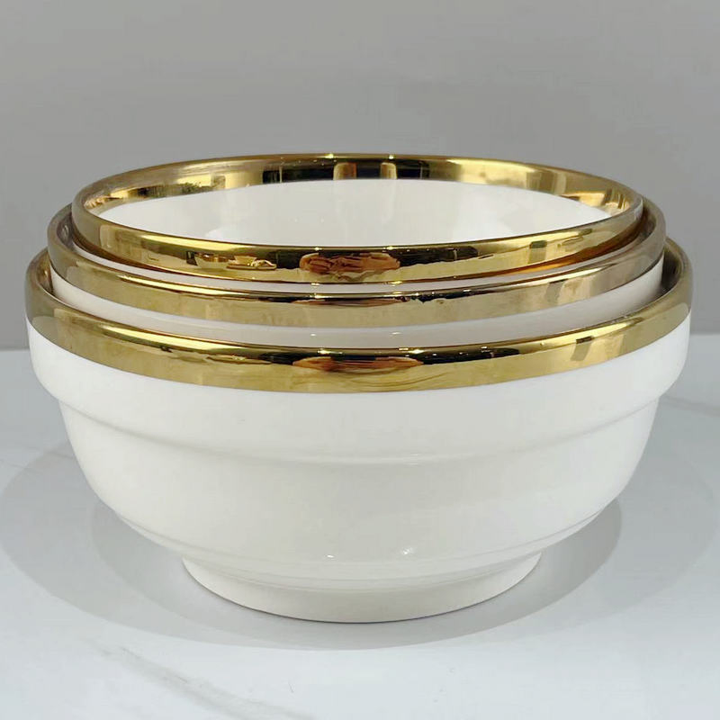 4/5/6/7/8 Inch Hb Bowl with Golden Line Porcelain Ceramics Tableware