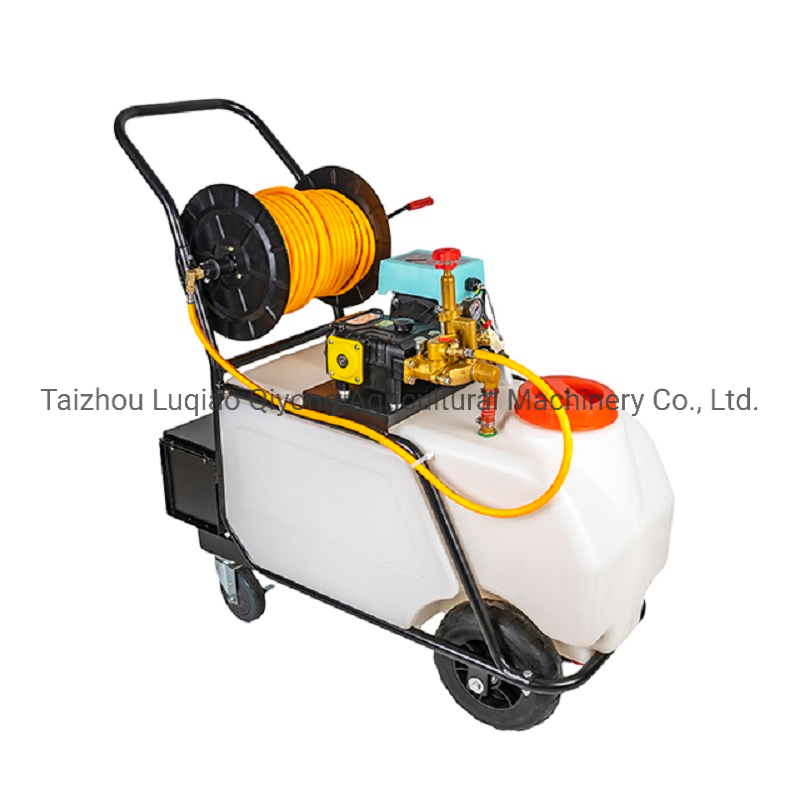 100L Trolley Type Battery Sprayer 48V60V Motor Electric Sprayer with Front Return Water Plunger Pump