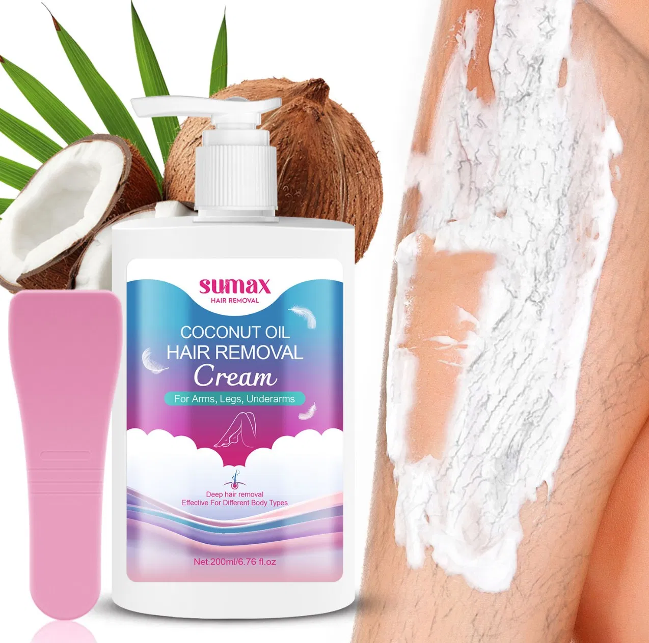 Online Wholesale and Retail 200ml White Press Body Hair Removal Scraper Full Body Hair Removal Cream Painless Friendly Hair Remover