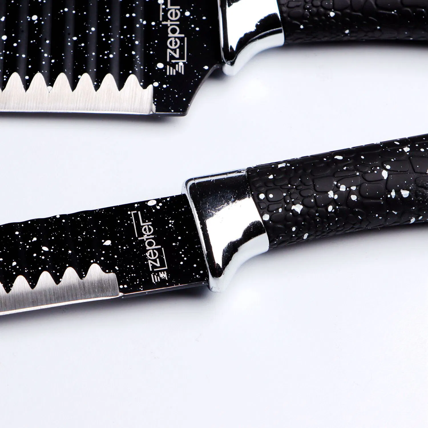 Stainless Steel Kitchen Knife Set PP Handle Non-Stick Coating Set Scissors Peeler