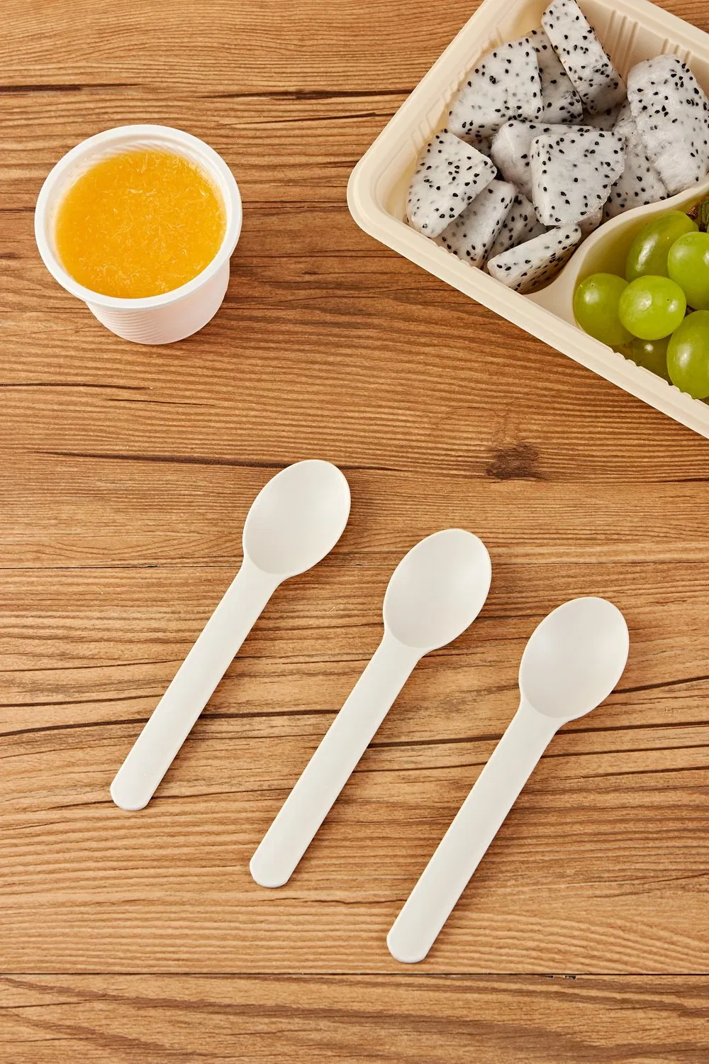Best Selling Biodegradable Disposable Corn Starch Ice Cream Spoons Colored