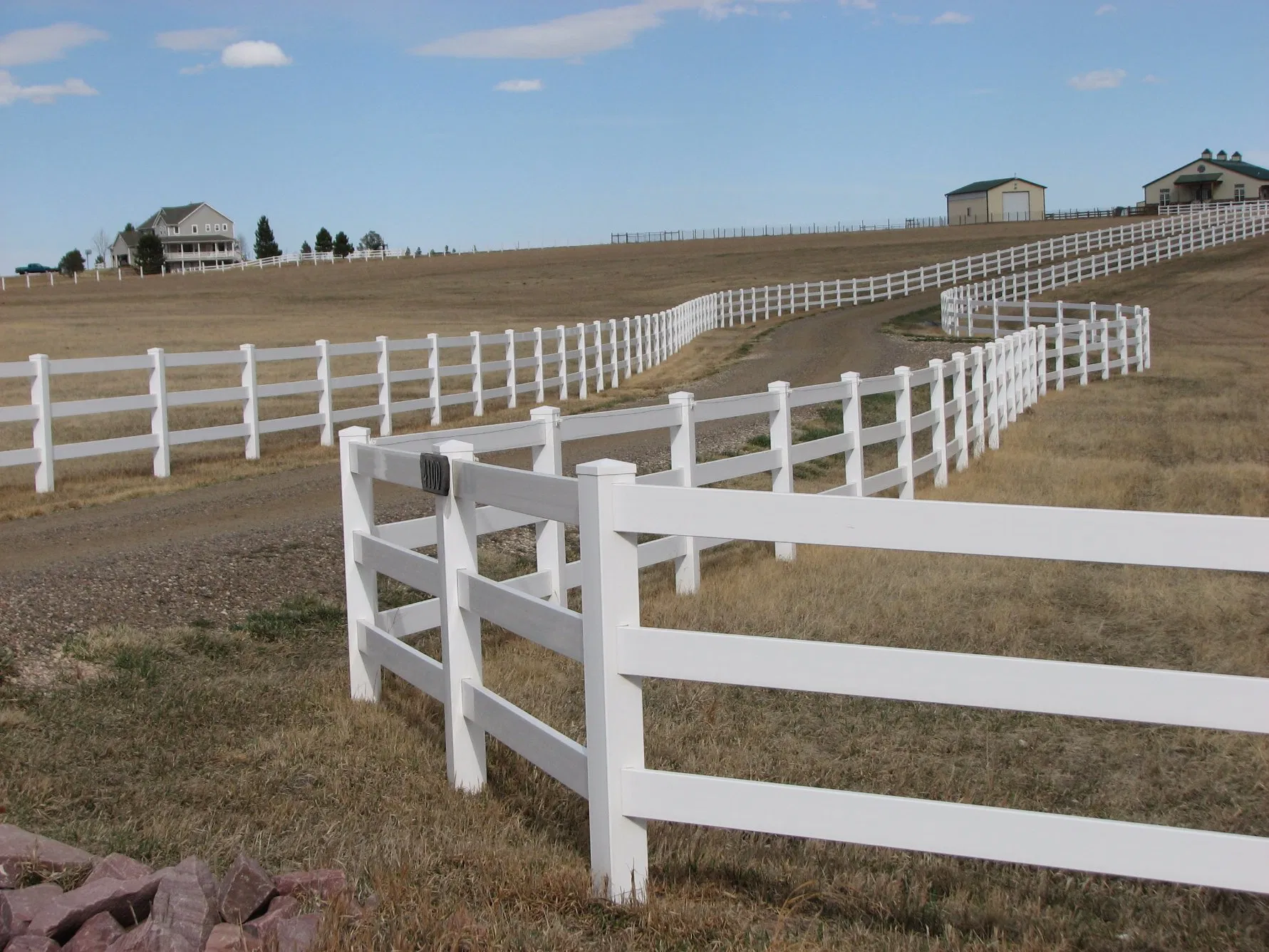 Hot Popular 2 Rails Vinyl Plastic Horse Fence for Sale