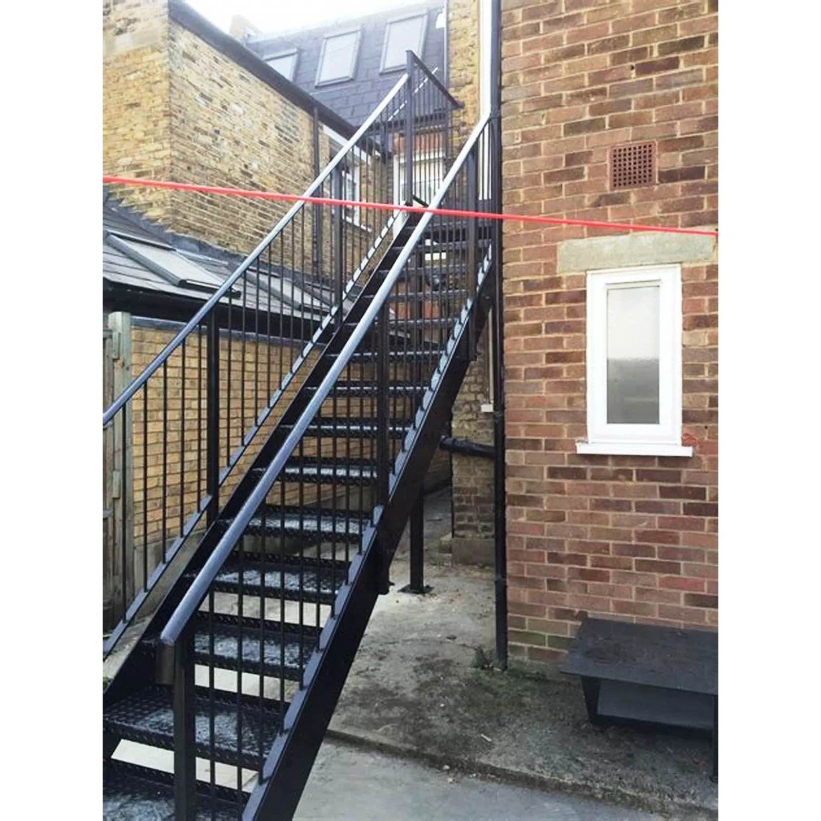 MS084 OEM External galvanized metal staircase outdoor steel stair