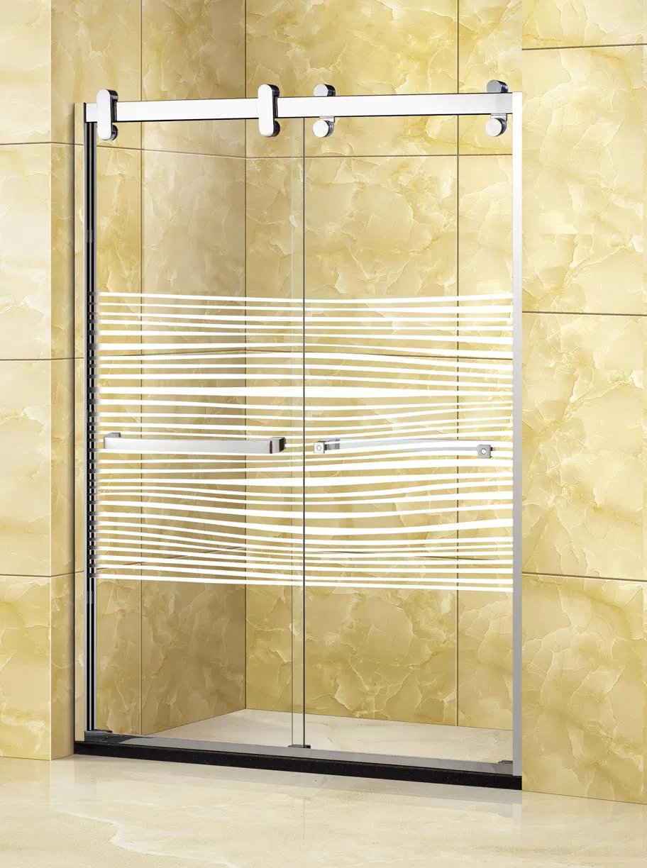 Frameless Tempered Sliding Shower Room Bathroom Glass Door for Bathub