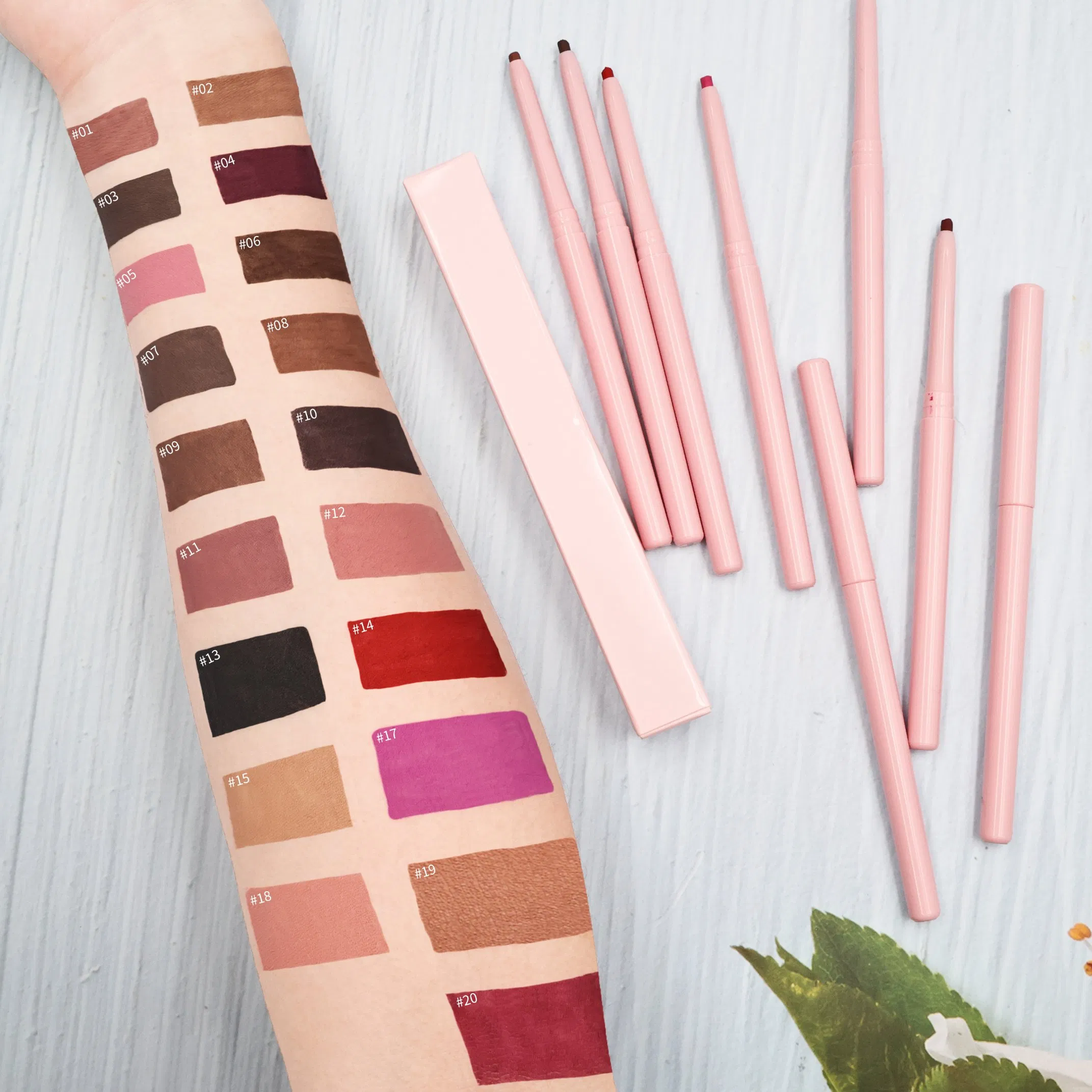 Custom Your Own Brand Matte Nude Brown Lip Liners Vegan Creamy Lipliner Private Label Lip Liner