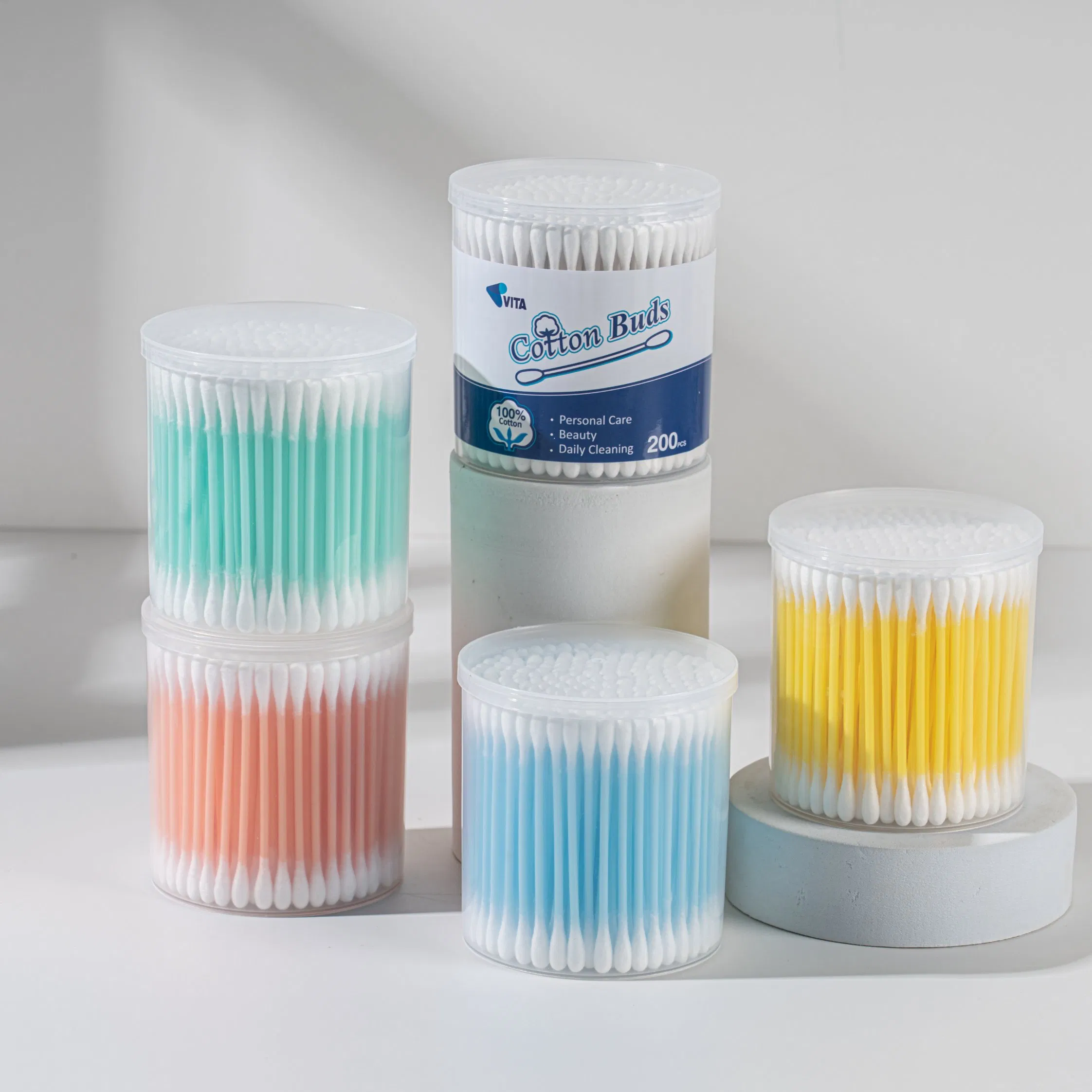 200 Disposable Plastic Beauty Cleaning Cotton Swabs Sticks